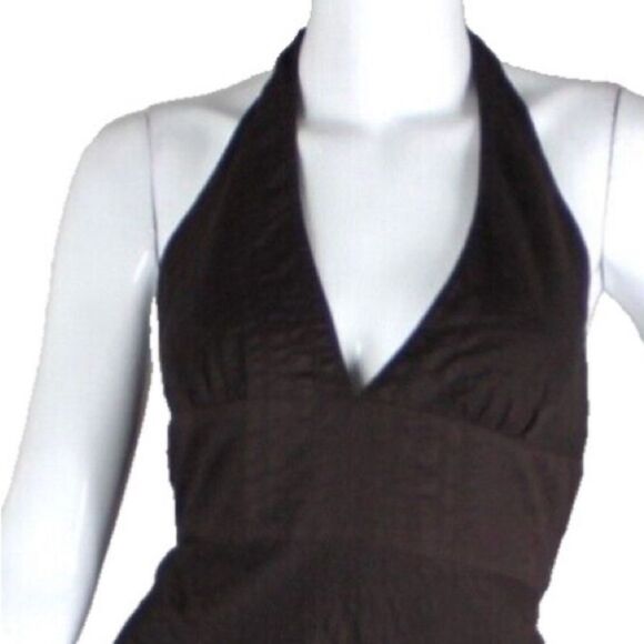 J. Crew Black Textured Halter Midi Dress Size 4 - Picture 2 of 9